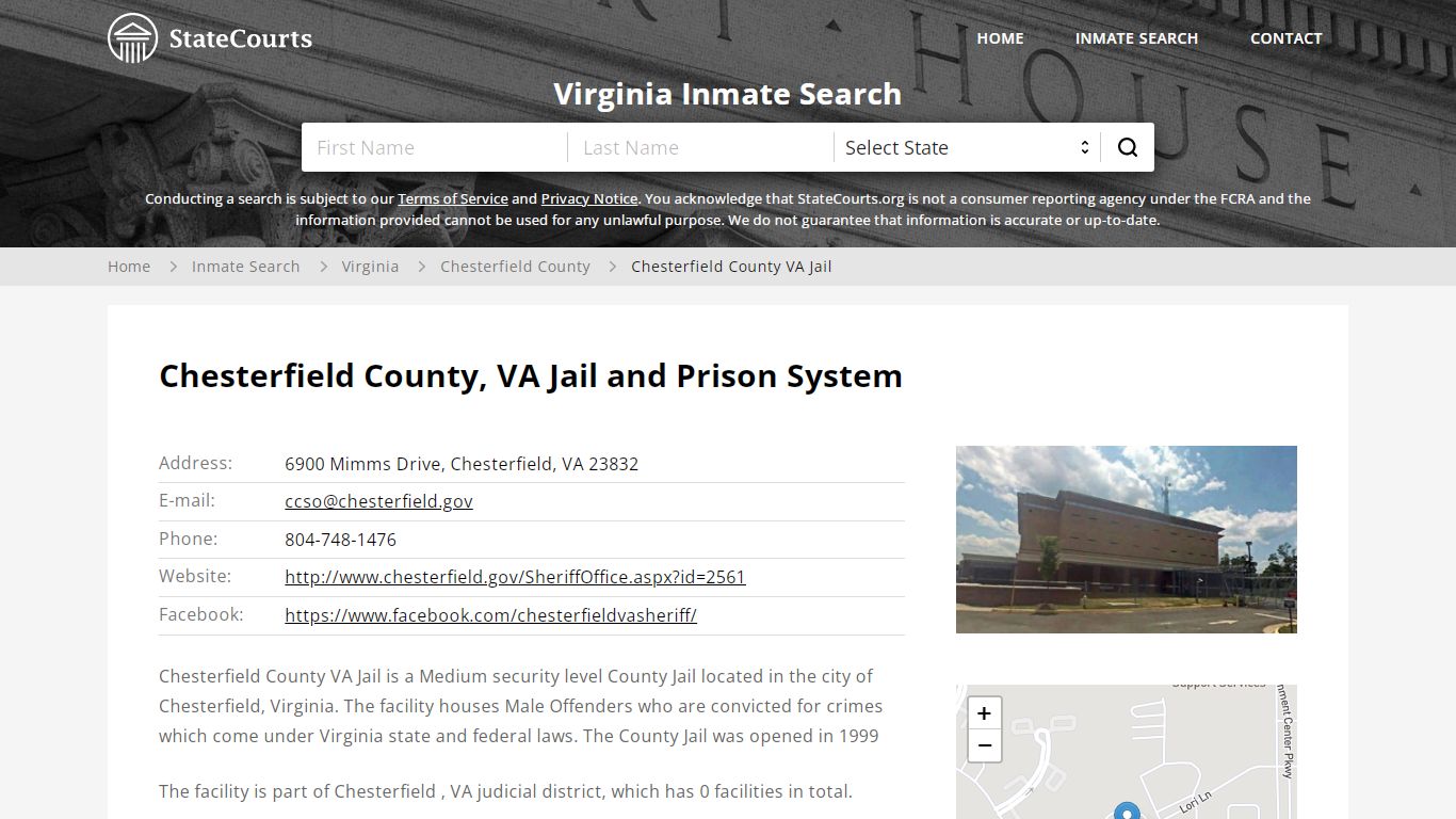 Chesterfield County VA Jail Inmate Records Search ...