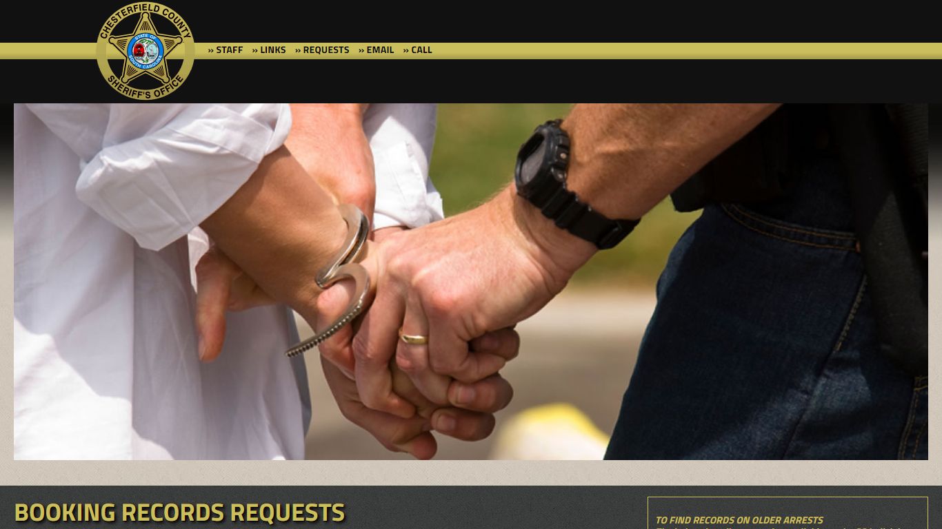 Booking Records Requests - Chesterfield County SC Sheriff ...